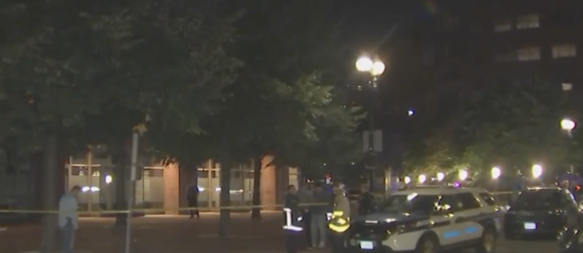 Police investigate the scene of a reported self-immolation outside of the Israeli consulate in Boston, Massachusetts, on September 11, 2024. (Screenshot: NBC10 Boston)
